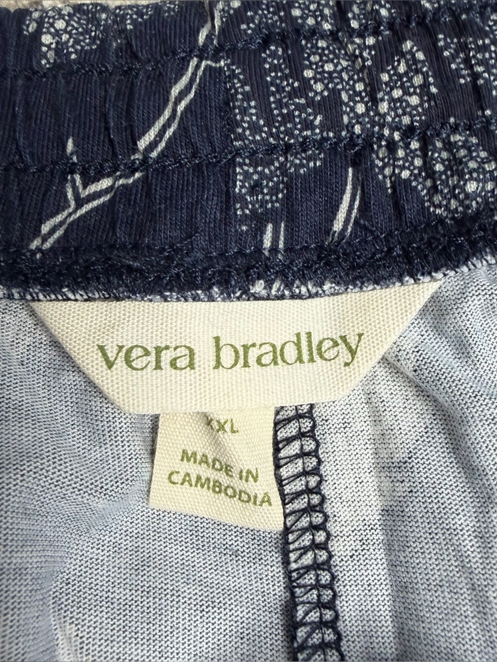 Vera Bradley Womens 2-Piece Pajama Set XXL 2XL Cotton Long Sleeve Paisley Blue - Picture 16 of 16